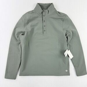 Free Fly Gridback Fleece 1/4 Snap Top Size S Mens Dark Olive  *READ